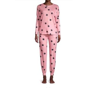 Stellah Pink Star Print Long Sleeve Pajama Set